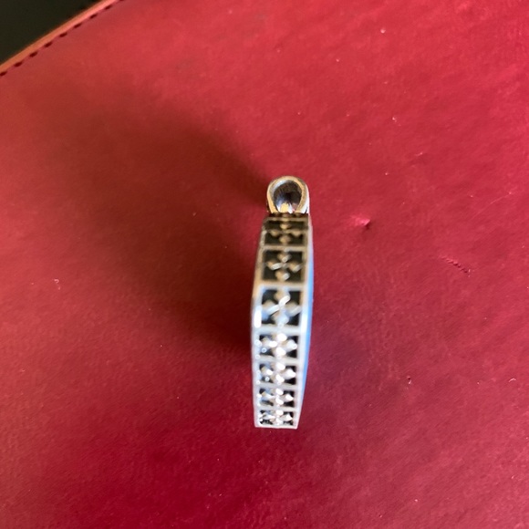 Double-sided Lapis and Turquoise Pendant set in Sterling Silver - Picture 6 of 12